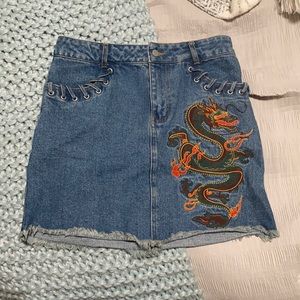 Mini jean skirt custom made size S